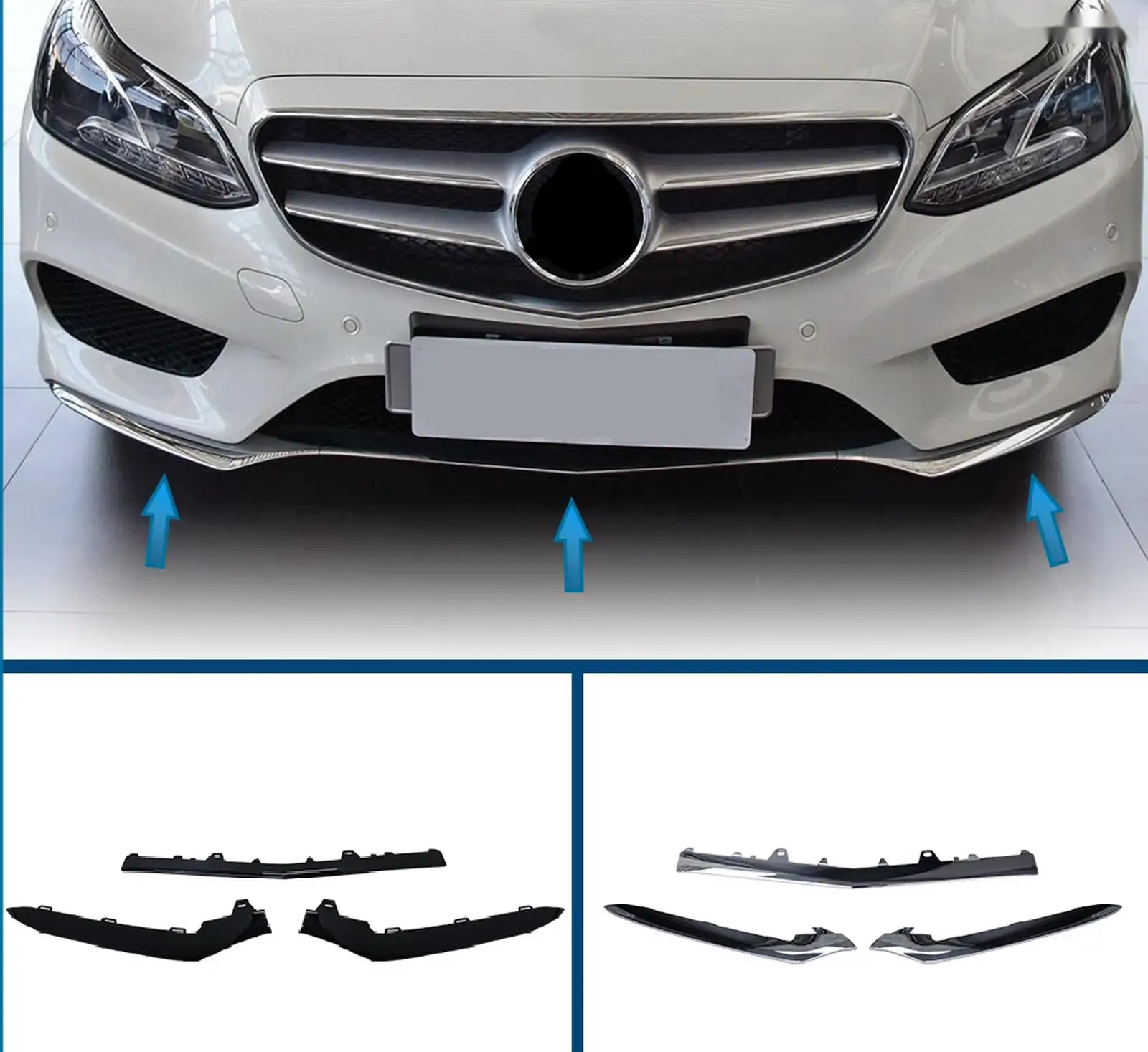 Молдинг переднего бампера Mercedes-Benz W212 AMG рестайлинг