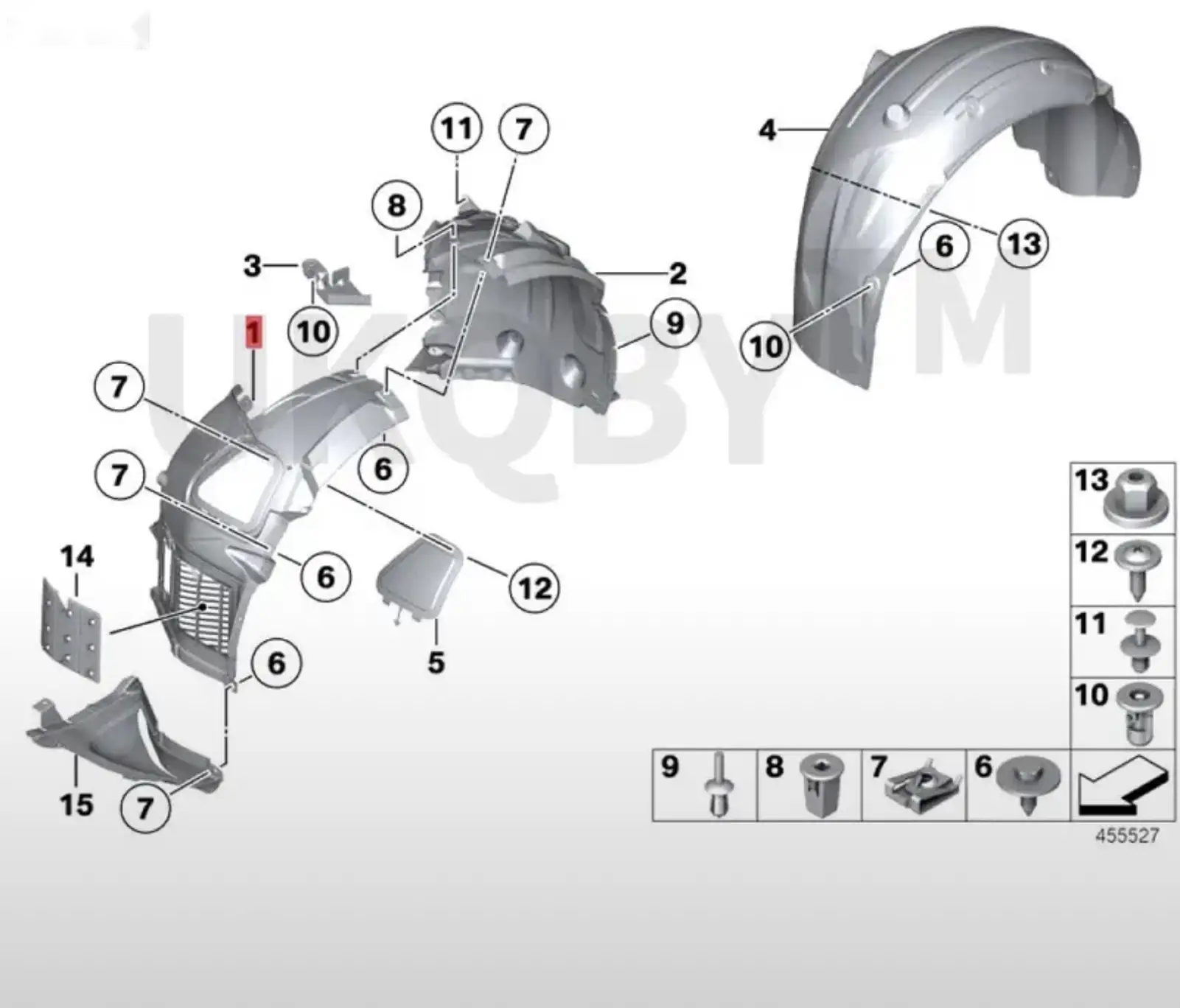 Подкрыльник BMW F10 2010-2015 — миниатюра 3
