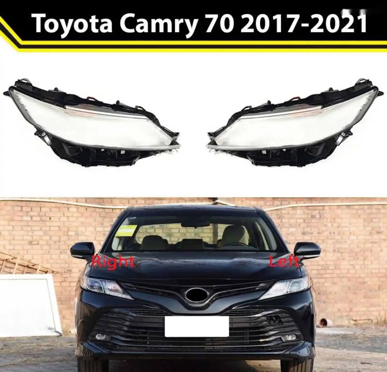 Стекло фары Toyota camry 70 2017-2021