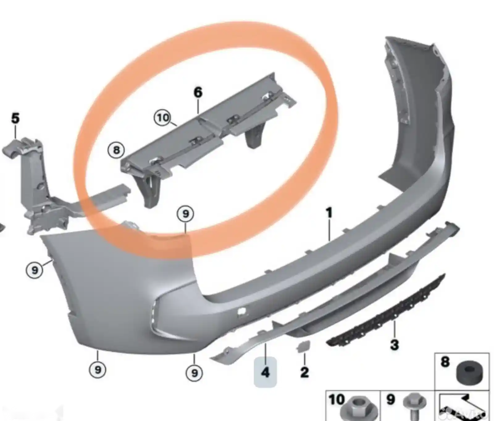 Кронштейн заднего бампера BMW X5 F15 — миниатюра 2