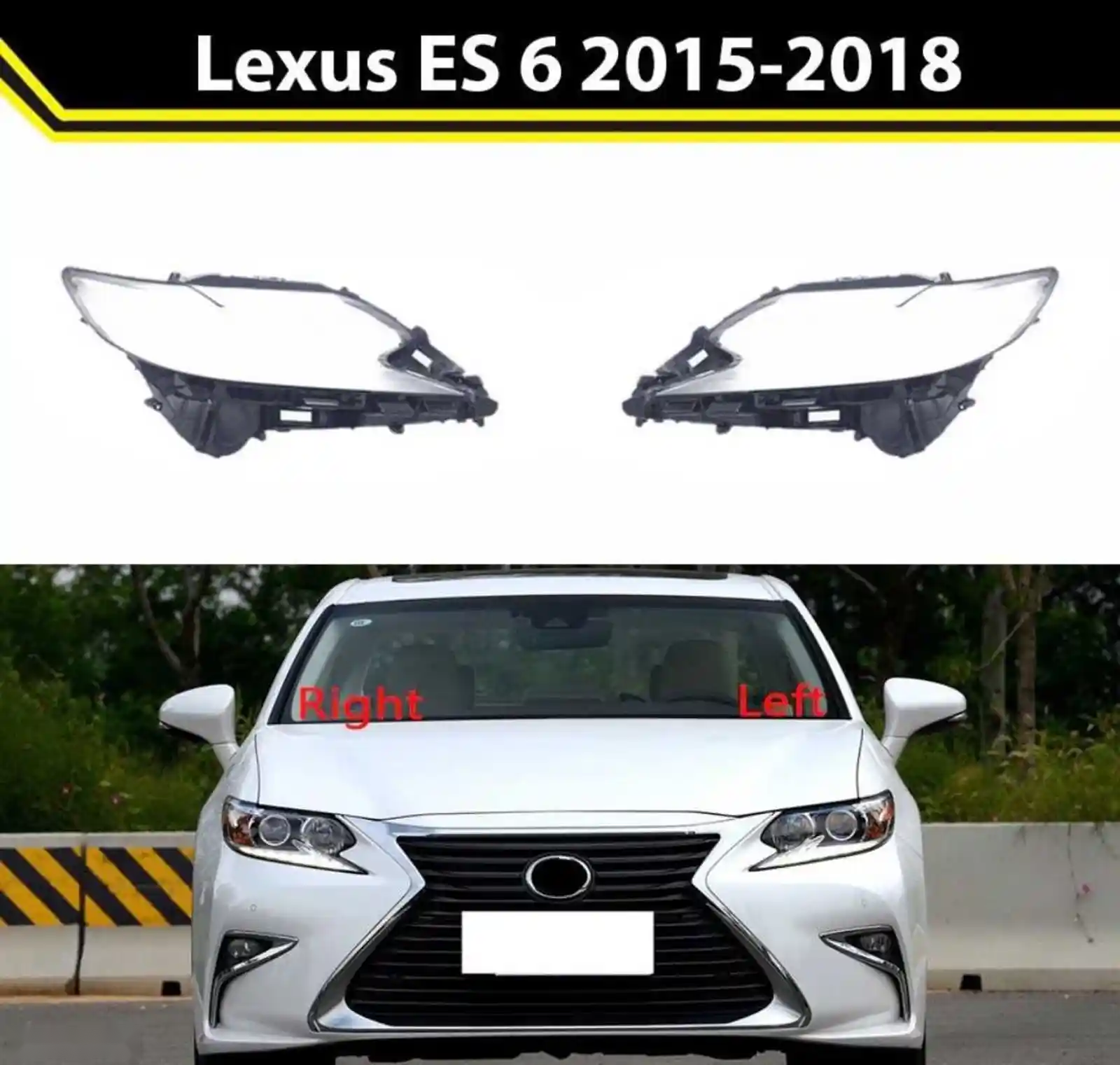 Стекло фары Lexus ES 6 рестайлинг 2015-2018