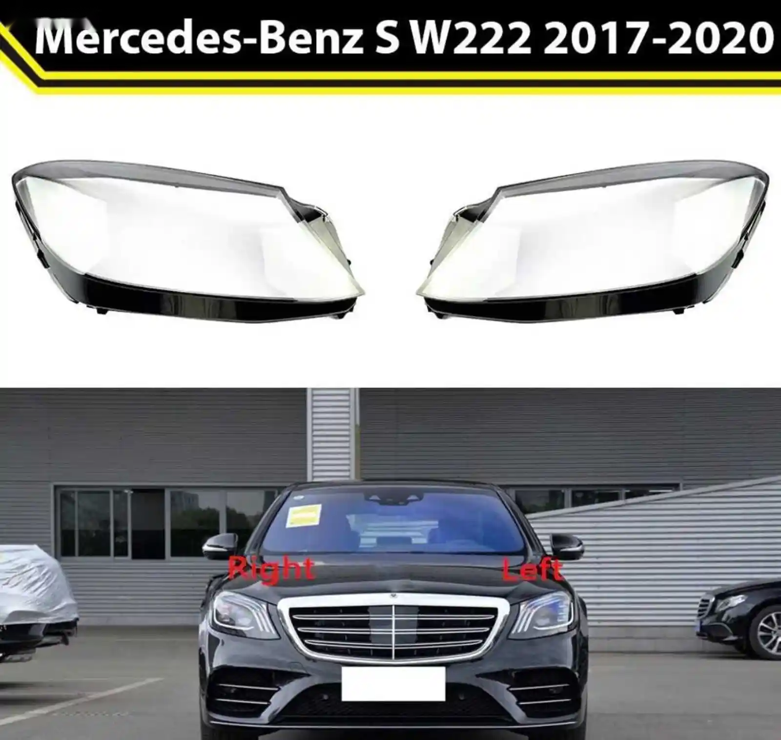 Стекло фары Mercedes S W222 2017-2020