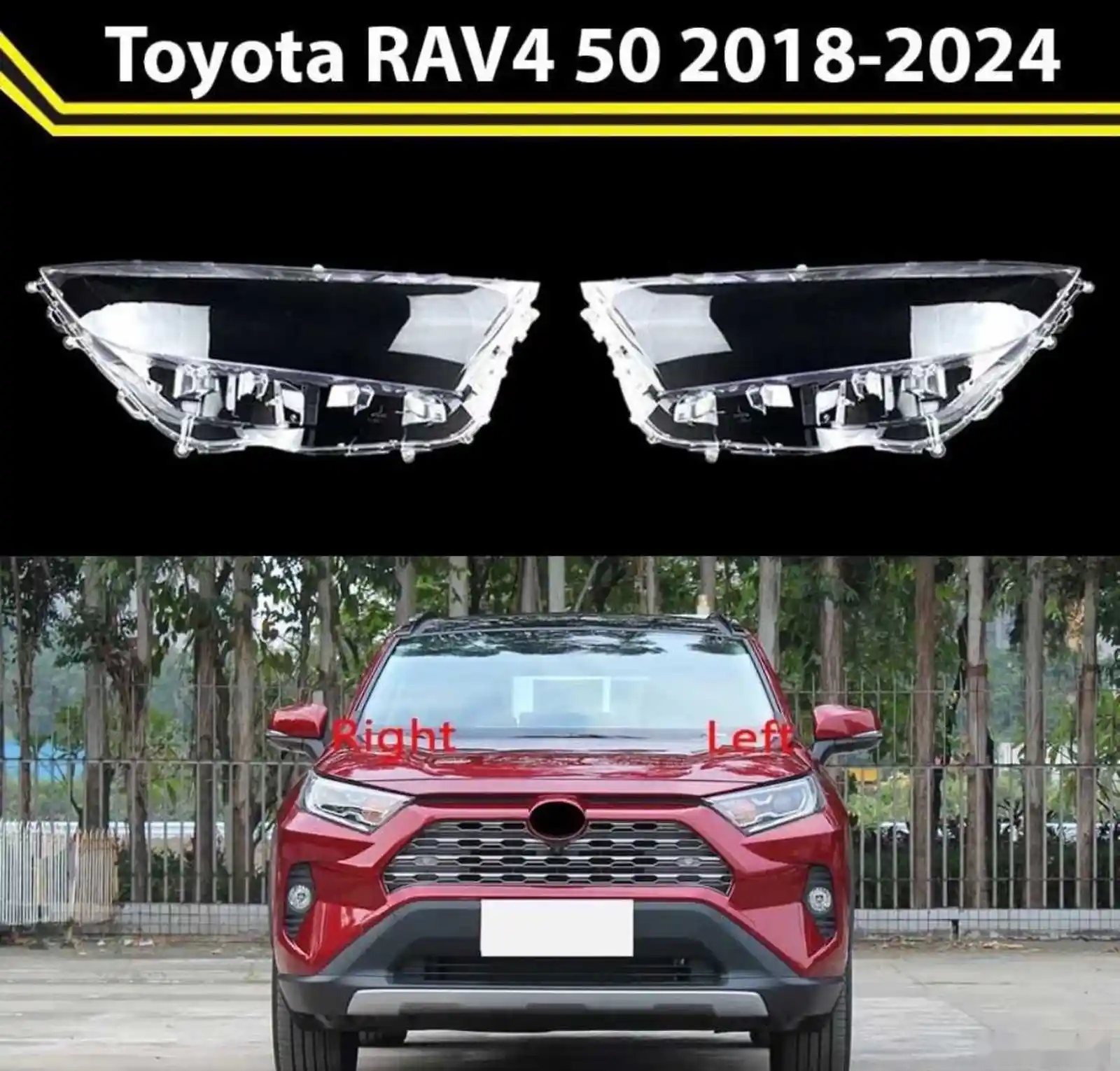 Стекло фары Toyota Rav4 2018-2024