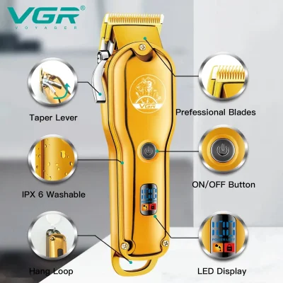 Машинка барои сочгирӣ VGR V-650 Сифати касбӣ ва тарҳи боҳашамат — миниатюра 7