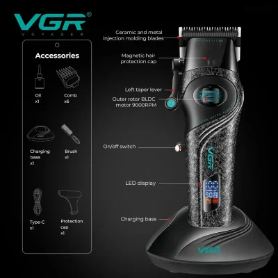 Машинка барои ислоҳи соч ва риш VGR V-857C Professional — миниатюра 5