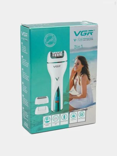 Эпилятор ва риштароши 3 дар 1 VGR V-728 Professional — миниатюра 4