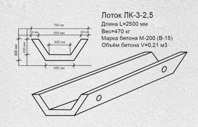 Железобетонный лоток-школьник LK 3-2.5 — миниатюра 2
