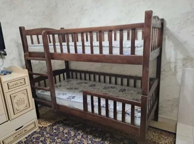 Кровать двухъярусная с медицинским матрасом