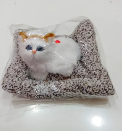 Котик в подушечке игрушка со звуком — миниатюра 5