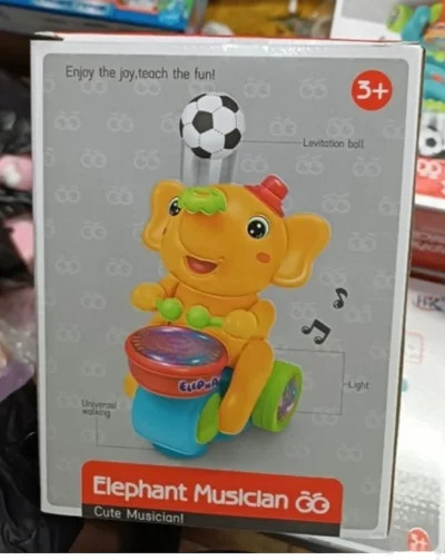 Слоник музыкальный игрушка барабан — миниатюра 2