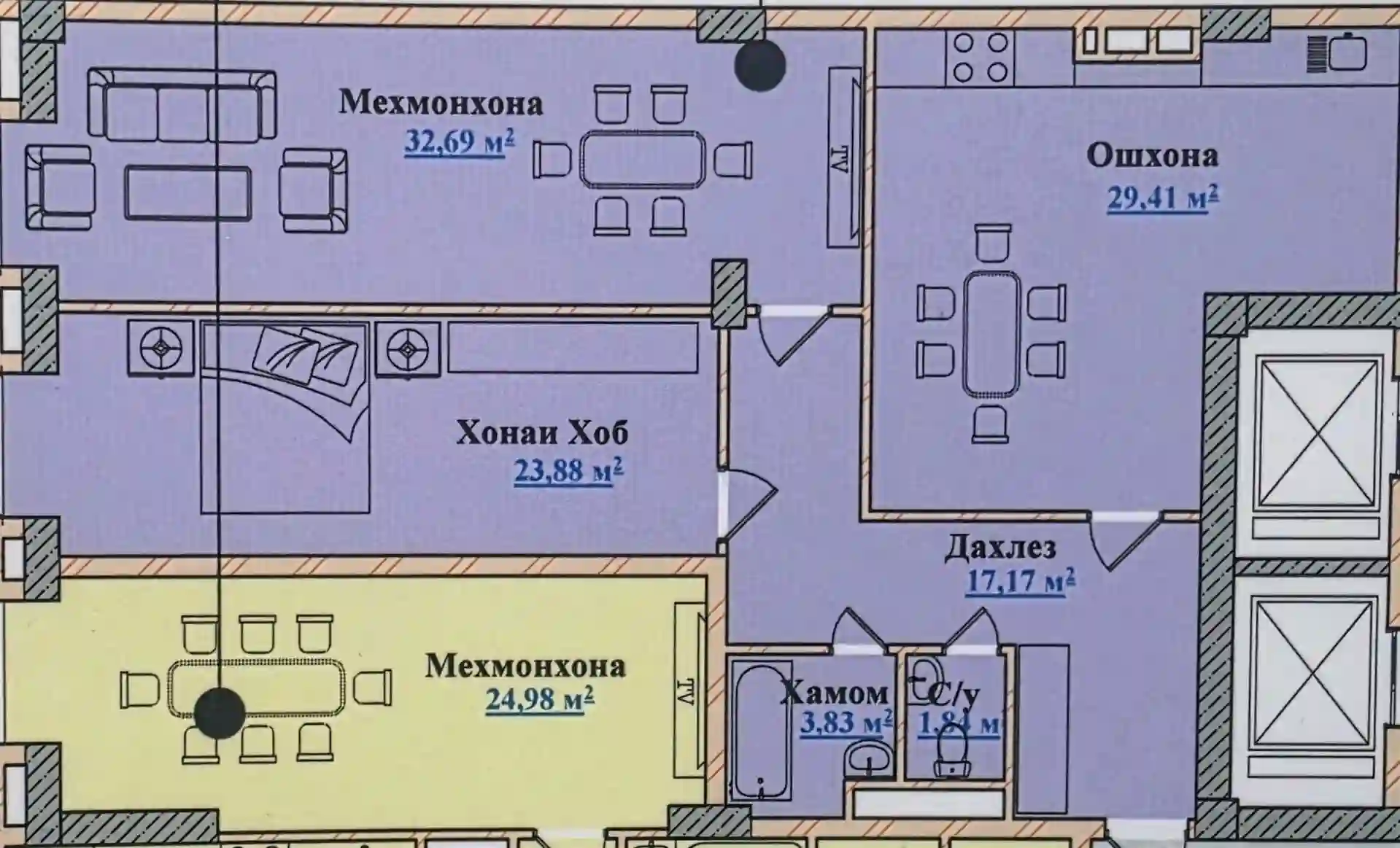 4-к квартира, 5 этаж, 110 м², сино