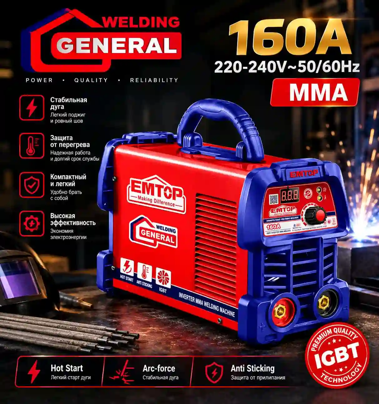 Сварочный аппарат инверторный IGBT 160А