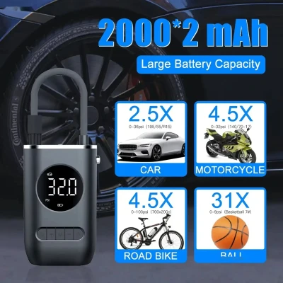 Беспроводной автомобильный Компрессор насос Car Air Pump — миниатюра 4