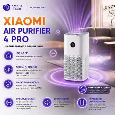 Очиститель воздуха Xiaomi Smart Air Purifier 4 Pro — миниатюра 4