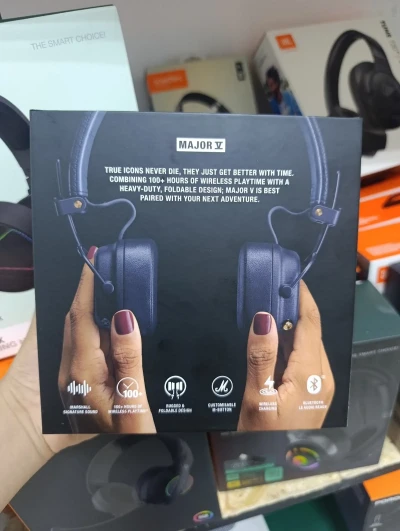 Беспровоныйе наушники Marshall Major V синий Оригинал — миниатюра 4