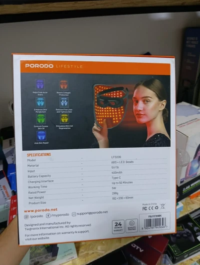 Маска для лица с терапевтическим светом Porodo face Mask 400mAH — миниатюра 2