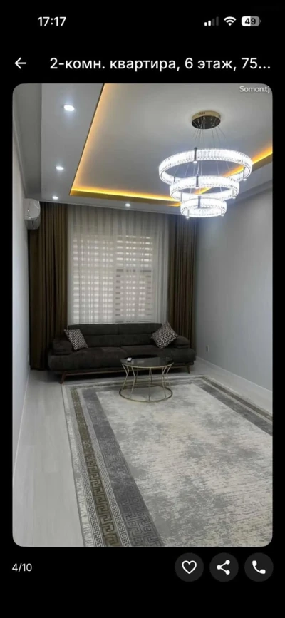 3-комн. квартира, 6 этаж, 75м², Сомони — миниатюра 7