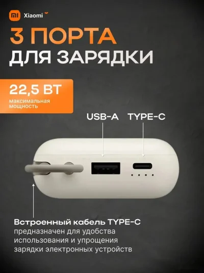 Внешний аккумулятор Xiaomi Power Bank 10000 mAh 22.5W