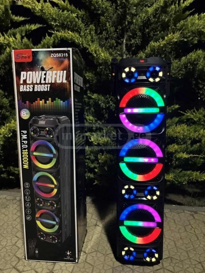 Портативная караоке-колонка SING-E ZQS8315 c RGB-подсветкой, 3 8-дюймовыми динам