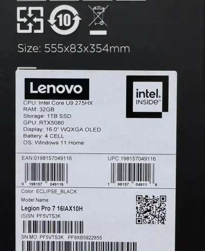 Ноутбук Lenovo Legion Pro 7 Ultra 9 RTX 5080