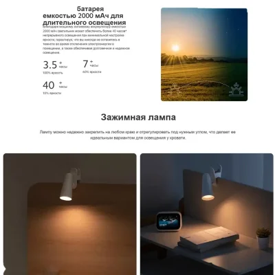 Настольная лампа Mijia Rechargeable LED Table Lamp MJTD05YL