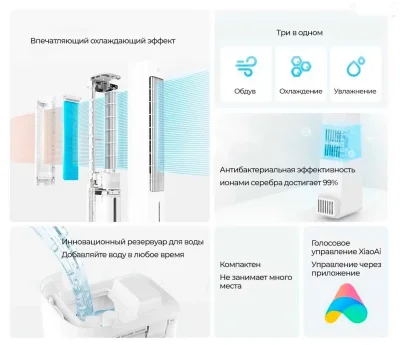 Напольный вентилятор Xiaomi Smart Evaporative Cooling Fan — миниатюра 5
