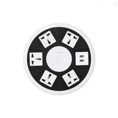 Розетка Green Lion 7 в 1 Power Socket 5AC Universal Outlet + 2USB белый