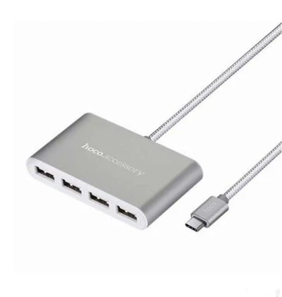 Кабель USB Hoco HB3 Type C to 4USB Silver — миниатюра 2