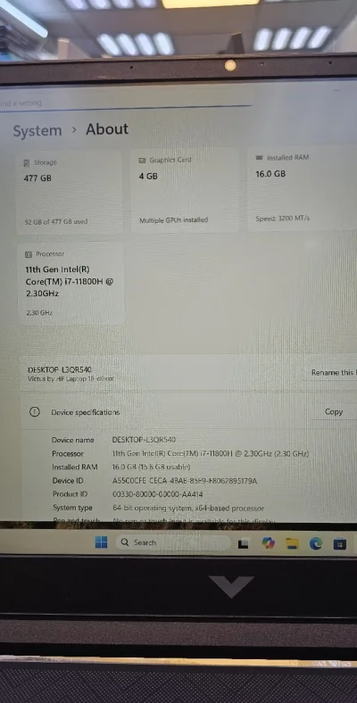 Игровой ноутбук Hp Victus 16 i7 11th — миниатюра 4