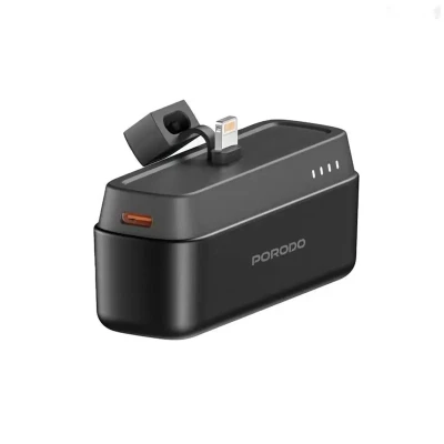 Повербанк Porodo 5000mAh Power Bank with Lightning Connector черный — миниатюра 2