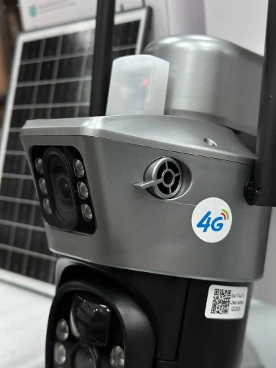 Умная поворотная 4G-камера видеонаблюдения с датчиком движения и солнечной батар — миниатюра 4