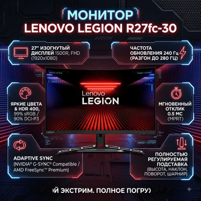 Монитор Lenovo Legion R27fc-30 — миниатюра 1