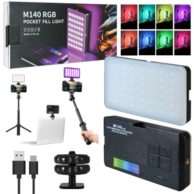 Портативный видеосвет M140 Led RGB цветной — миниатюра 2