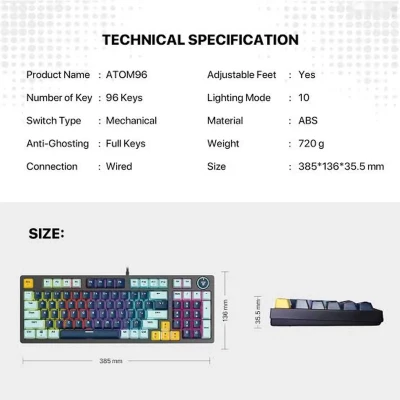 Механическая клавиатура Fantech ATOM96 MK890v2 — миниатюра 2