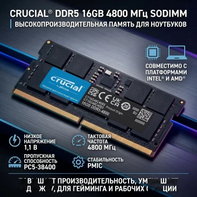 Оперативка Crucial DDR5 16GB 4800MHz