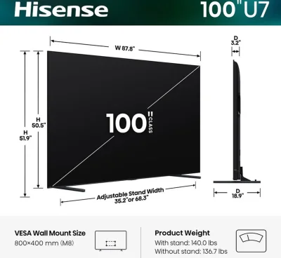 Телевизор Hisense U7 100 — миниатюра 3