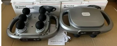 Перкуссионный массажёр Six-Headed Massage Gun удобный массажёр — миниатюра 3