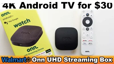 Запечатанный ONN Android телевизор сноса потокового коробка W дистанционны — миниатюра 3