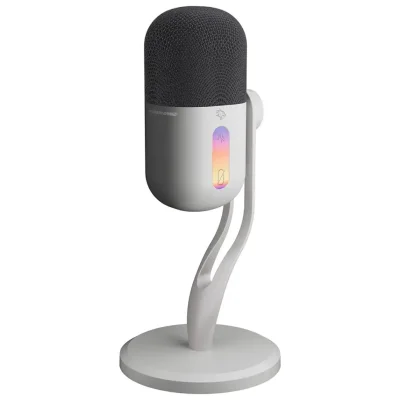 Игровой микрофон Porodo Gaming Elyx USB Condenser Microphone with RGB Lights, белый