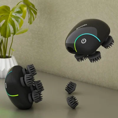 Портативный массажер Porodo Lifestyle Portable Scalp Massager 1200mAh черный