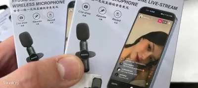 Микрофон петличный Bluetooth + переходник Lightning Remax K09, черный