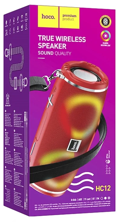 Акустика портативная Bluetooth Hoco HC12 Sport красный — миниатюра 5