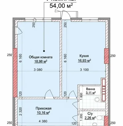 1-комн. квартира, 10 этаж, 54 м², Сино Чойхонаи Сайёҳ