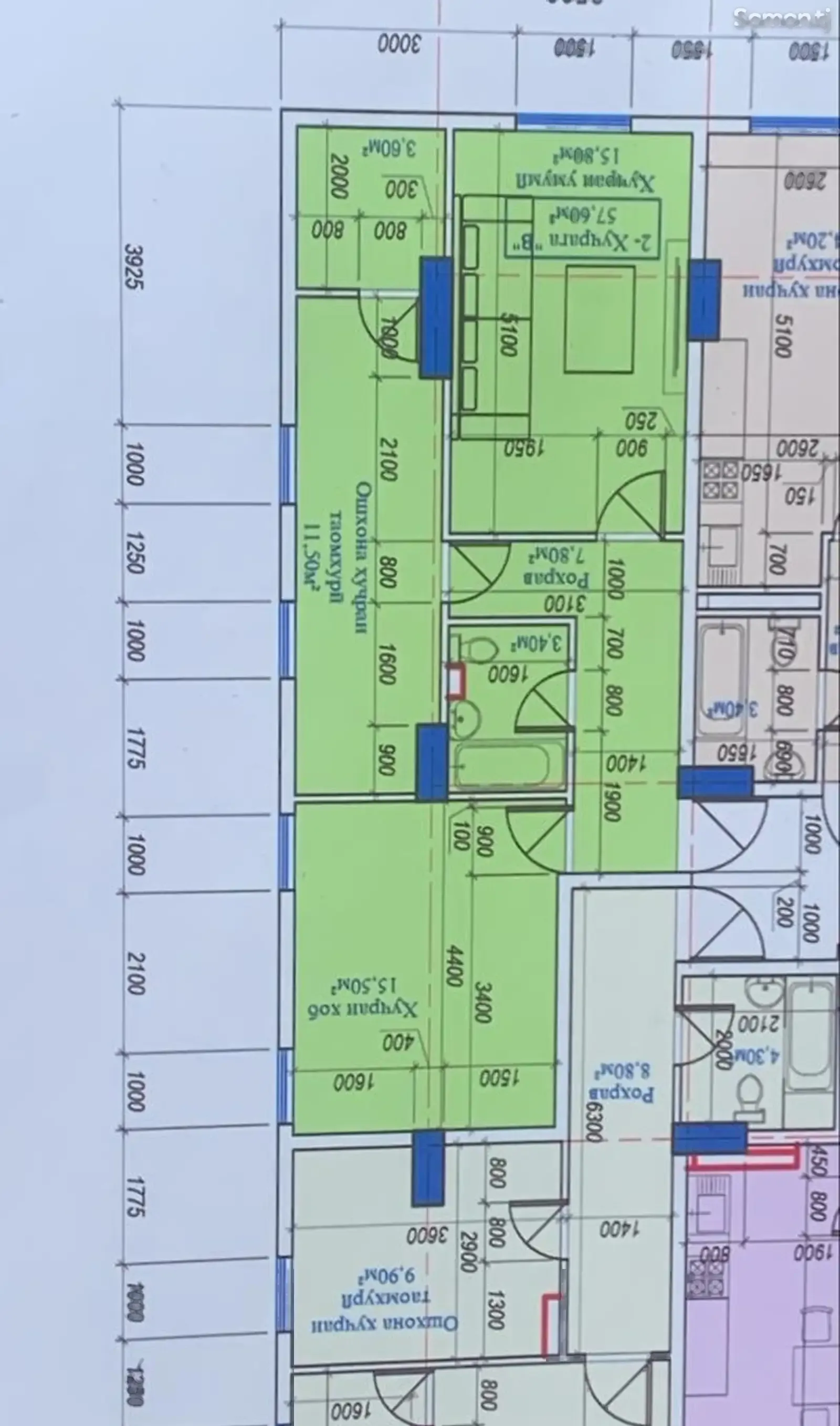 2-комн. квартира, 5 этаж, 58 м², Хисор 8 - мкр