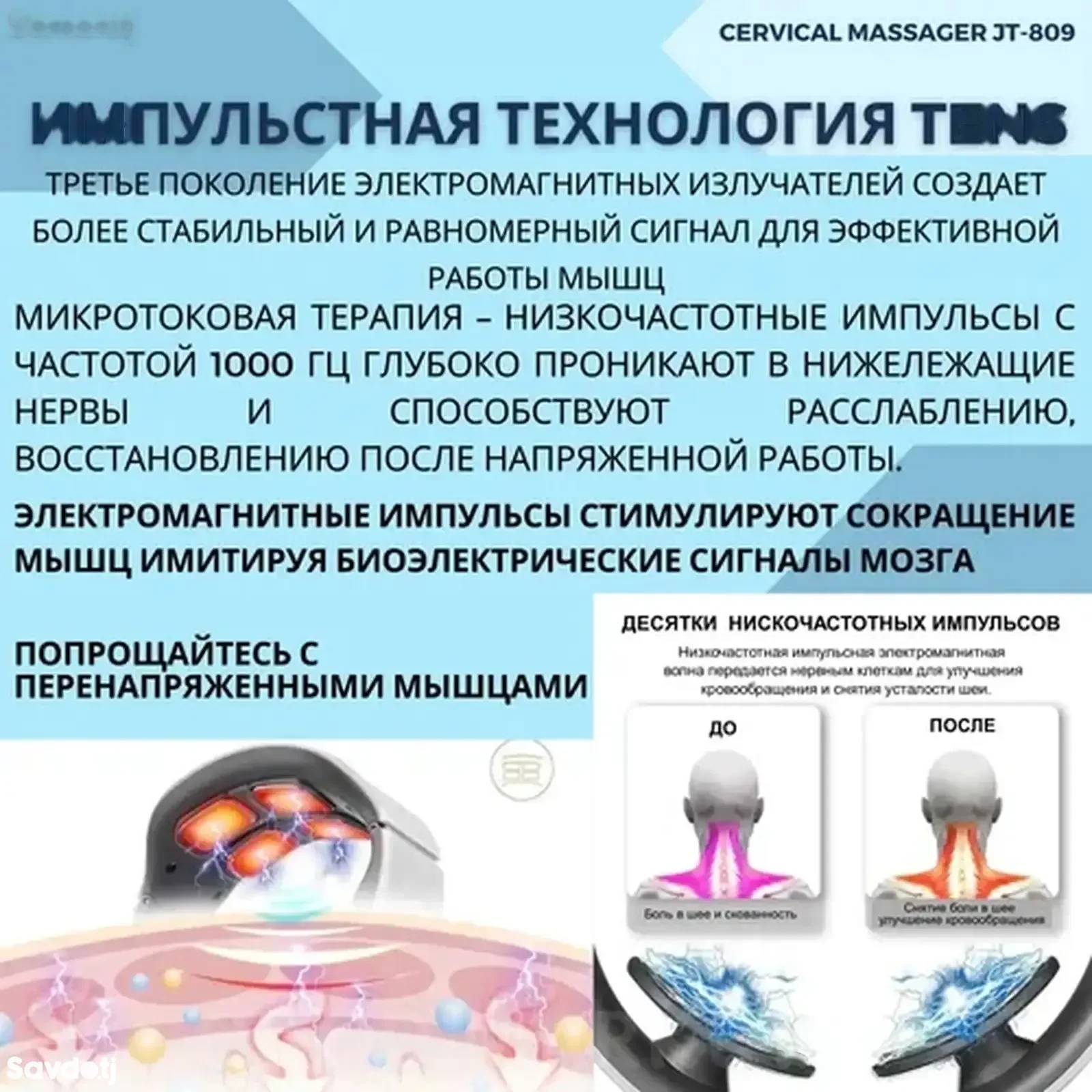 Импульсный массажер для шеи Cervical Massager
