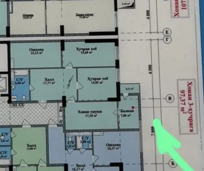 3-комн. квартира, 11 этаж, 97 м², Сино-2, Испечак-2, Базар Зарафшон