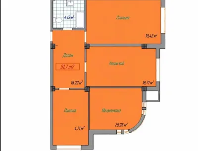 3-комн. квартира, 4 этаж, 92 м², И Сомони