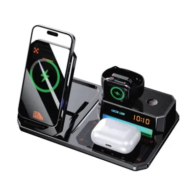Green Lion 6 IN 1  Multifunctional Wireless Charger - Black