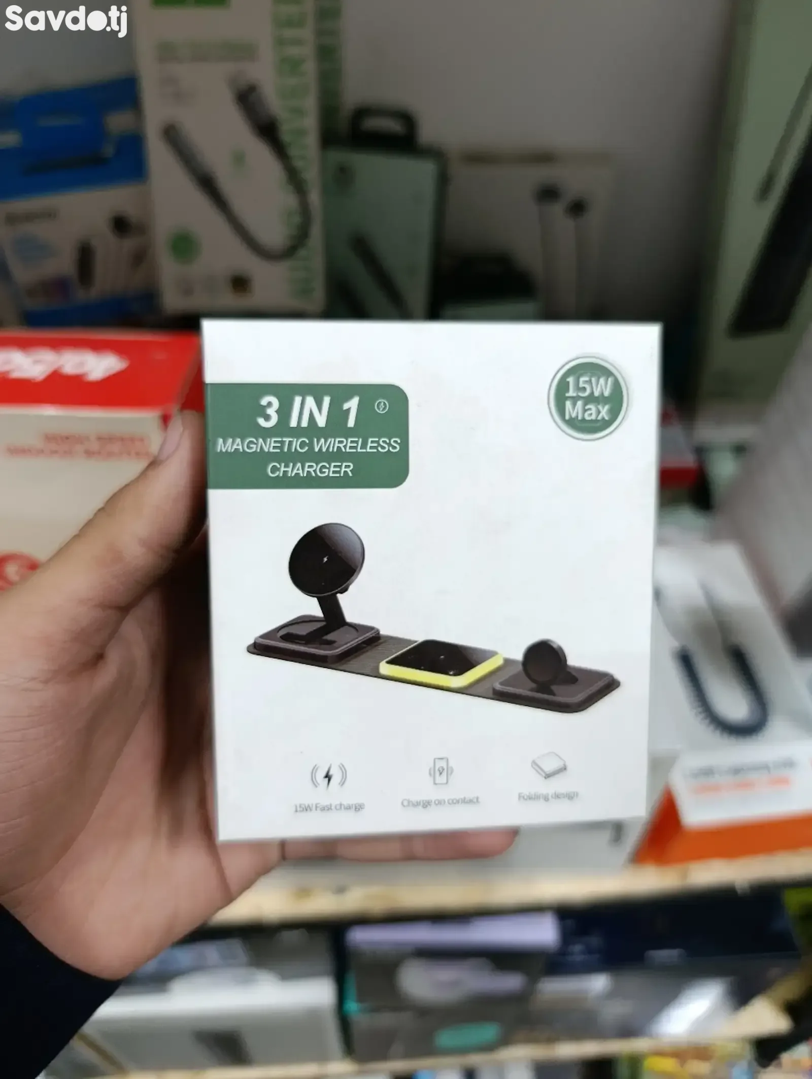 Беспроводная зарядка для телефона iphone 3 IN 1 MAGNETIC WIRELESS CHARGER