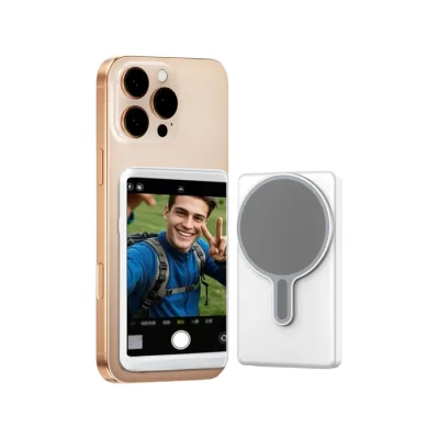 Монитор экрана телефона Magnetic Selfie Screen для iPhone 1800mah белый